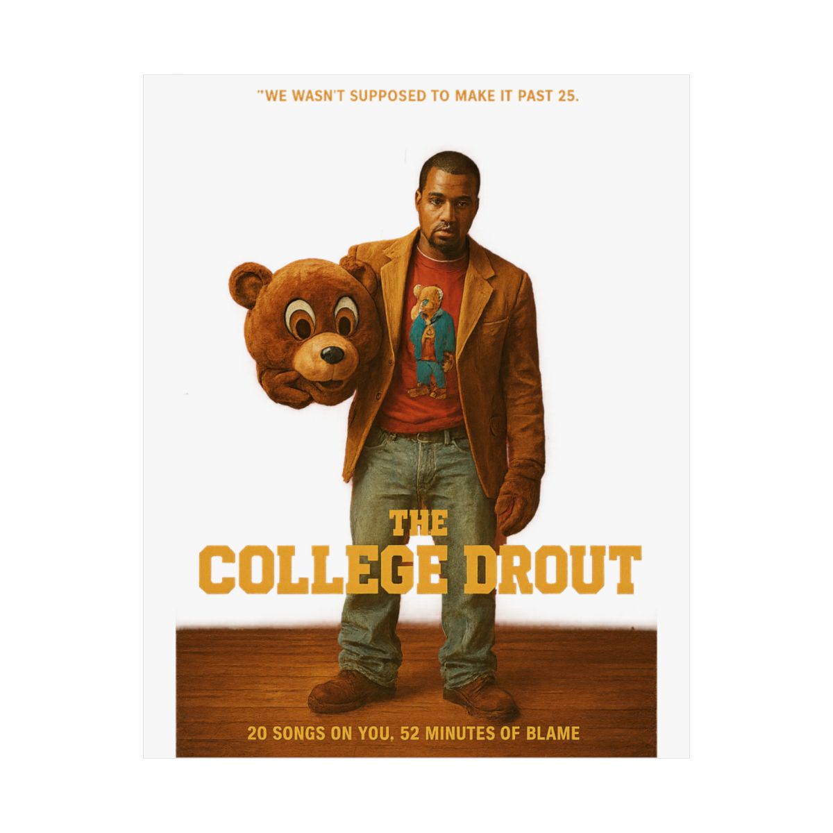 Kanye West College Dropout Album Cover Poster | Hip-Hop Wall Art Print - Kanye West official posters merch