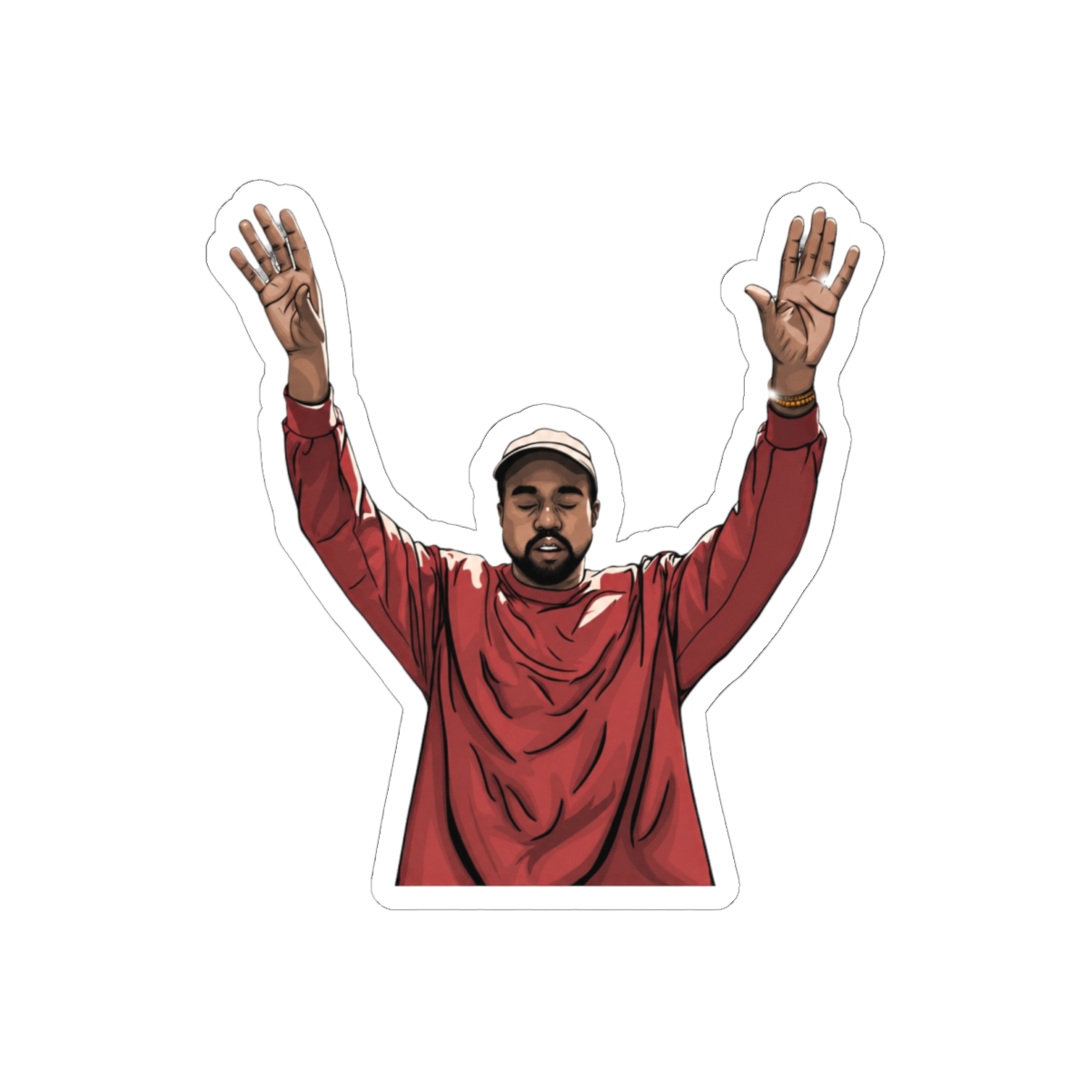 Kanye West Minimalist Portrait Sticker | Bold Hip-Hop Vinyl Decal