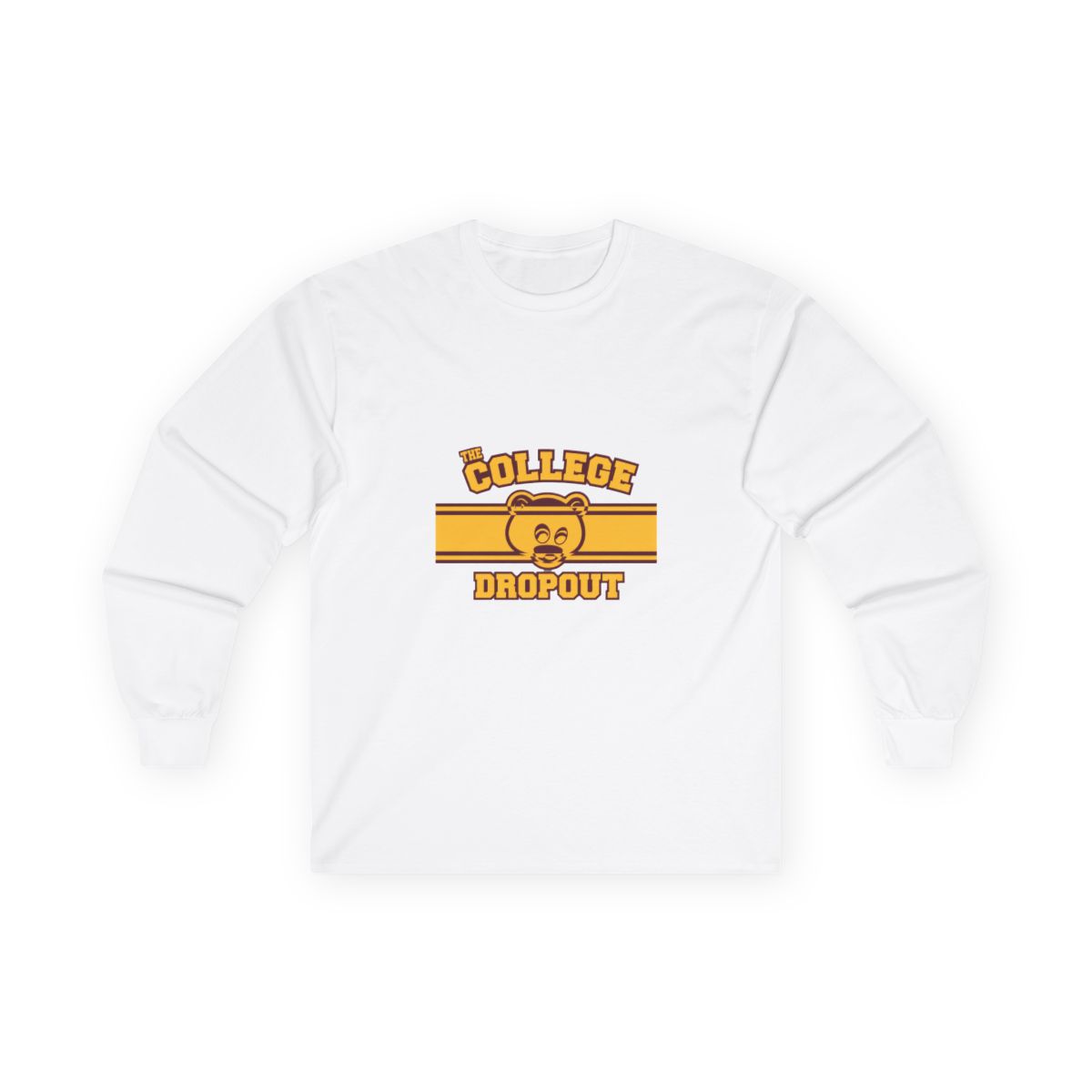The College Dropout (Kanye inspired) Maroon & Gold Stripe Polo Rugby (Longsleeve) — official Kanye West Artist